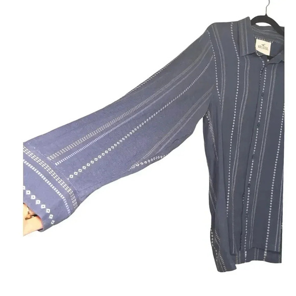 NWOT Hollister Men’s Long Sleeve Button Down Shirt Blue Size XL - Picture 6 of 7